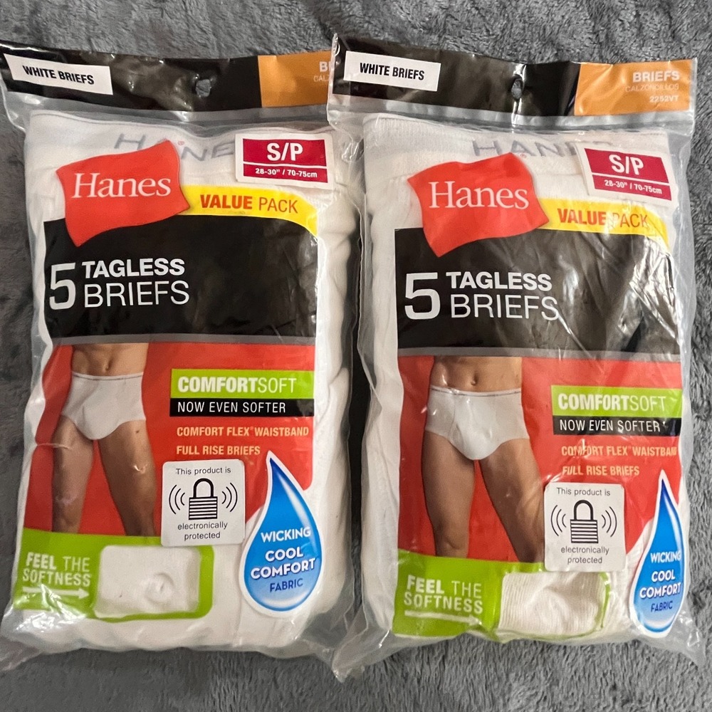 (10 Pairs) HANES Comfort Flex Waistband Tagless Briefs Men's Size S (28-30")